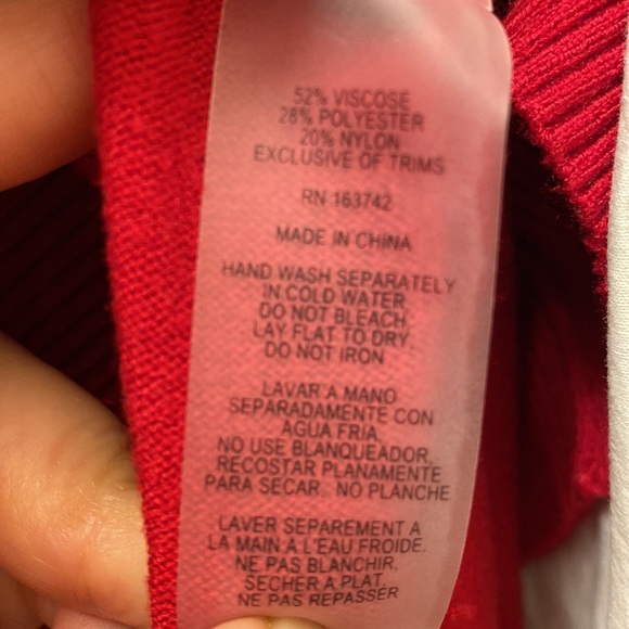 Red sweater with some sequin on the sleeve for women,MP - Picture 8 of 9